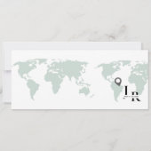 Sage Groen Bruiloft uitnodiging Boarding pass tick (Achterkant)