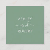 Sage groen bruiloft website Kaart, botanisch Informatiekaartje (Achterkant)