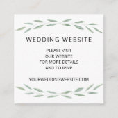 Sage groen bruiloft website Kaart, botanisch Informatiekaartje (Voorkant)