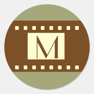 Sage Groen Bruin Crème Monogram Bruiloft Label