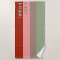 Sage Groen Bruin Roze Rode Strepen Patroonnaam