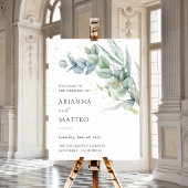 Sage Groen Budget Bruiloft Welkomstbord Poster