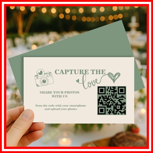 Sage Groen | Capture The Love Trouw QR Code Informatiekaartje