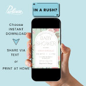 Sage Groen Chinoiserie Botanisch Baby shower Kaart