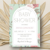 Sage Groen Chinoiserie Botanisch Baby shower Kaart