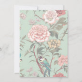 Sage Groen Chinoiserie Botanisch Vrijgezellenfeest Kaart (Achterkant)