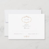 Sage Groen  Classic Goud Monogram Bruiloft RSVP Kaartje (Voorkant)