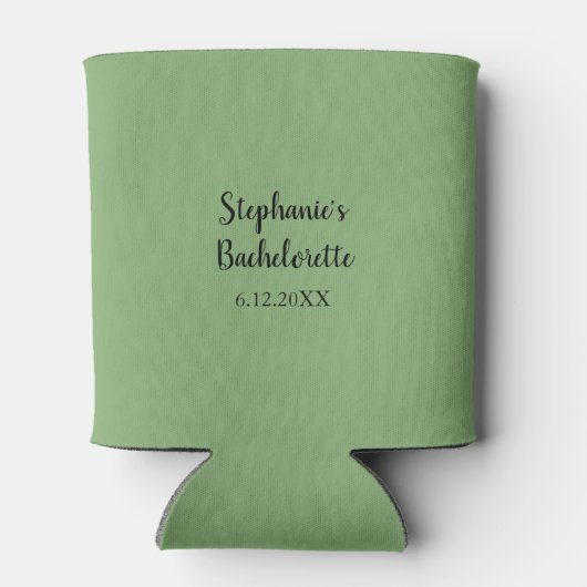 Sage Groen Classy Bruiloft Bachelorette Favor Gift Blikjeskoeler (Achterkant)