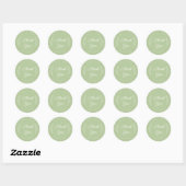 Sage Groen Dank u Trouwgunst Sticker (Vel)