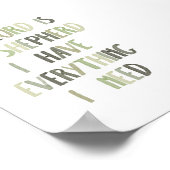 Sage groen De heer is mijn herder poster (Hoek)