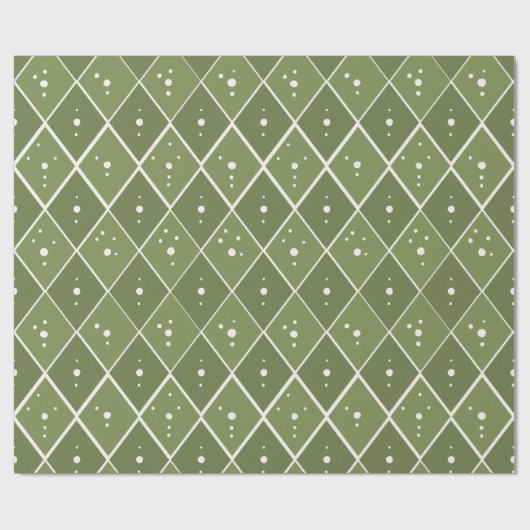 Sage Groen Diamant Modern Scandinavisch Cadeaupapier (Vlak)