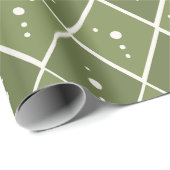 Sage Groen Diamant Modern Scandinavisch Cadeaupapier (Rol Hoek)