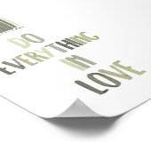 Sage groen Doe alles in liefde poster (Hoek)