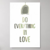 Sage groen Doe alles in liefde poster (Voorkant)
