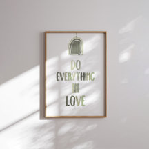 Sage groen Doe alles in liefde poster