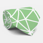 Sage groen driehoekig geometrisch patroon stropdas (Opgerold)