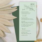Sage Groen Eenvoudig Boho Bloemen Bruiloft Menu