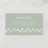 Sage Groen Eenvoudig Daisy Baby shower Boeken voor Informatiekaartje (Voorkant)