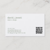 Sage Groen Eenvoudig Interieurontwerp Logo Visitekaartje (Achterkant)