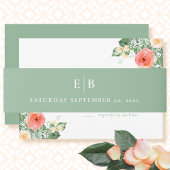 Sage Groen Eenvoudig Minimaal Monogram Initiaal Br Uitnodigingen Wikkel