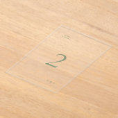 Sage Groen Eenvoudig Modern Acryl Boog Tafelnummer (Laagn)