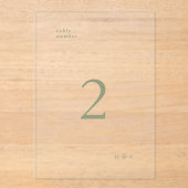 Sage Groen Eenvoudig Modern Acryl Boog Tafelnummer (Voorkant)