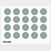 Sage Groen Eenvoudig Modern Elegant Bruiloft Ronde Sticker (Vel)