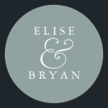 Sage Groen Eenvoudig Modern Elegant Bruiloft Ronde Sticker<br><div class="desc">Sage Groen Eenvoudig Modern Elegant Wedding Classic Ronde Sticker Bijpassend collectie in Niche en Nest winkel.</div>