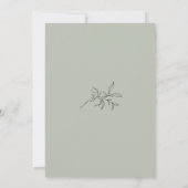 Sage Groen Eenvoudige Elegante Minimalistische Bru Kaart (Achterkant)