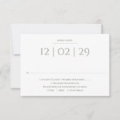 Sage Groen Eenvoudige Speciale Datum Bruiloft RSVP Kaartje (Voorkant)