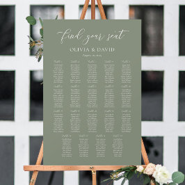 Sage Groen Elegant 19 tafels Zitgrafiek Poster