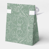 Sage Groen Elegant Bloemen Bruiloft Dank u Bedankdoosjes (Achterkant)