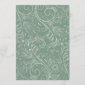 Sage Groen Elegant Bloemen Bruiloft Menu (Achterkant)