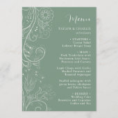 Sage Groen Elegant Bloemen Bruiloft Menu (Voorkant)