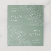 Sage Groen Elegant Bloemen Bruiloft Plaatskaartje (Buitenkant ongevouwen)