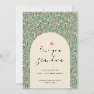 Sage Groen Elegant Bloemen Liefde U Oma Kaart