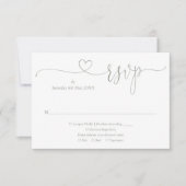 Sage Groen Elegant Hart Script RSVP Kaartje (Voorkant)