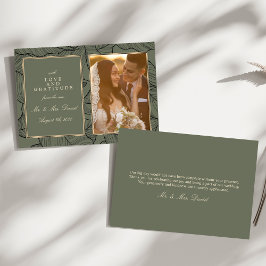 Sage Groen Elegant  Kalligrafie Foto Bedankkaart