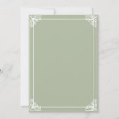 Sage Groen Elegant Nuestra Boda Kaart (Achterkant)