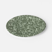 Sage Groen Elegant Ruffled Satijn Papieren Bordje (Gekanteld)