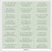 Sage Groen Elegant Script 24 Bruiloft Gast Adres Sticker (Vel)
