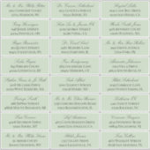 Sage Groen Elegant Script 24 Bruiloft Gast Adres Sticker (Voorkant)