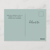 Sage Groen Elegant Script Familie Foto Groeten Briefkaart (Achterkant)