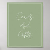 Sage Groen Elegant Vrijgezellenfeest Bruiloft Cust Poster (Voorkant)