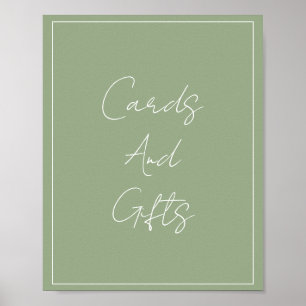 Sage Groen Elegant Vrijgezellenfeest Bruiloft Cust Poster