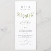 Sage Groen Elegant Wildflower Rustiek Boho Bruilof Menu (Voorkant)