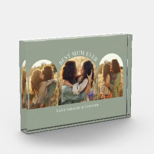 Sage groen elegante boog multi foto beste mama