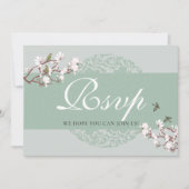 Sage Groen Elegante Chinoiserie Chic Trouw Uitnodi Kaart (Voorkant)