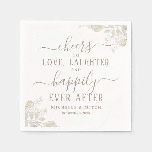 Sage Groen Elegante Kalligrafie Huwelijk Custom Servet (Voorkant)