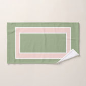Sage Groen en Blush Roze Blok Patroon Bad Handdoek (Handdoek)